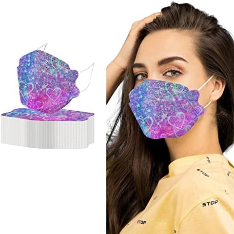 50 PC 3D Maszk a Felnőttek számára a Tervek Virágos Pillangó Nyomtatott 3 Réteg Védő Lélegző Hal Típus Face_masks Nők