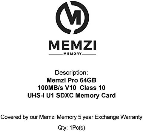 MEMZI PRO 64 gb-os 100MB/s-Osztály 10 V10 SDXC Memória Kártya Kompatibilis Sony Alpha a7S II. ILCE-7SM2, a7S ILCE-7-ES, a7