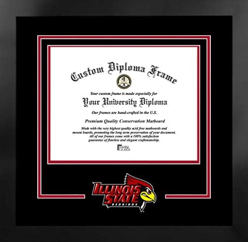 Campus Képek NCAA Illinois-i Állami Redbirds Unisex Szellem Diploma Manhattan Fekete Keret Bónusz Litográfia, Fekete, Egy Méret (IL966MBSD-108)