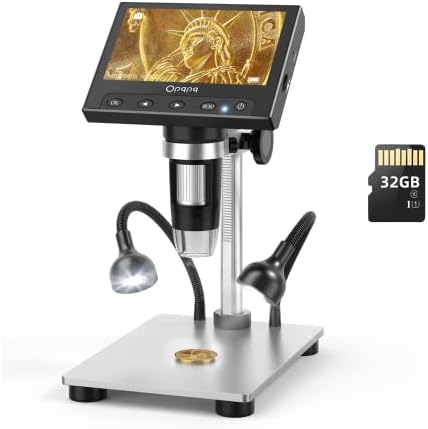 Érme Mikroszkóp 1000 - 4.3 Inch LCD Digitális Mikroszkóp, a 32 gb-os Kártya, Opqpq USB Érme Mikroszkóp Hiba Érmék 12MP Kamera, LED Töltse Világítás,