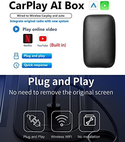 Vezeték nélküli CarPlay Adapter Átalakítani Android Auto AI Doboz Beépített YouTube/Netflix APP 5G WiFi Támogatás TF Kártya