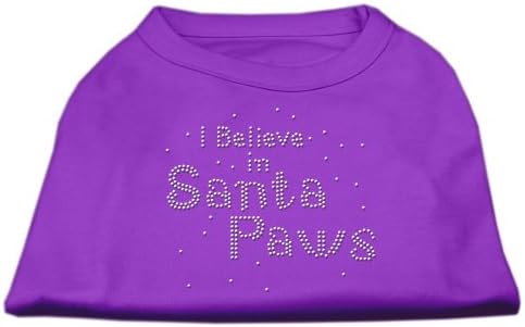 Délibáb Pet Termékek 10-es azt Hiszem, a Santa Paws Nyomtatás Póló Háziállat, Kis, Lila
