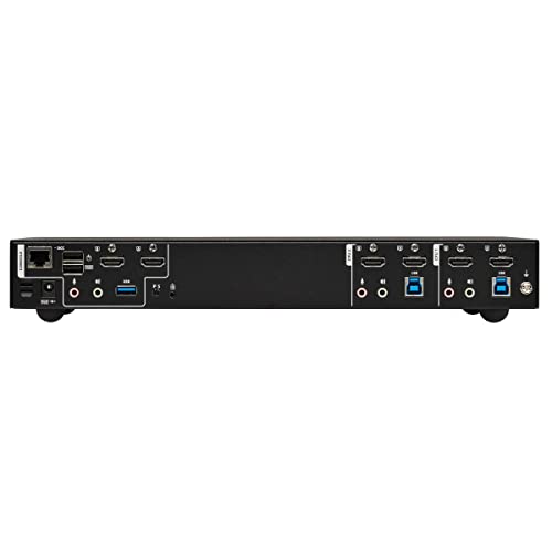 Tripp Lite 2-Port HDMI KVM Kapcsoló Vezérlő Két készülékhez, Két Monitorok, Asztali Switch, 4K UHD @ 60Hz Videó, Két USB