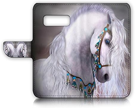 (Samsung Galaxy S10) Flip Pénztárca burkolata & képernyővédő fólia Csomag - A20470 Fehér Ló Hercegnő