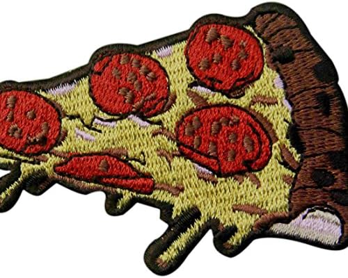 Pepperoni Pizza Szelet Olasz Gyorsétterem Retro Hímzett Applied Vasalót Varrni Javítás