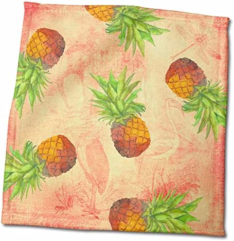 3dRose Aloha Vintage Ananász Gyümölcs, Trópusi Dzsungel Virágos Minta Hawaii - Törölköző (twl-268911-3)