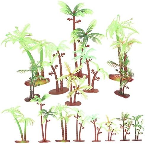 NOLITOY 80 Db Kókusz Dísz Műanyag Akvárium Torta Dekoráció Artificiales para Mesterséges Miniatűr Fa Akvárium pálmafák Esőerdő