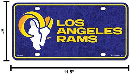 Rico Iparágak NFL Los Angeles Rams Ram Fejét Fém Auto Tag 8,5 x 11 - Nagy Teherautó/Autó/SUV