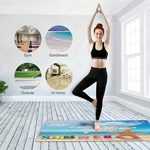 Qilmy Nyári Beach a tengeri Csillag Yoga Mat - Csúszásmentes Vékony Gyakorlat & Fitness Szőnyeg Minden Típusú Jóga, Pilates & Emelet