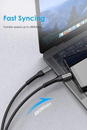 LENTION USB-C-USB-C Kábel 3.3 ft 60W, C Típusú 20V/3A Gyors Töltés Fonott Zsinór Kompatibilis 2020- MacBook Pro, Új iPad Pro/Mac/Levegő