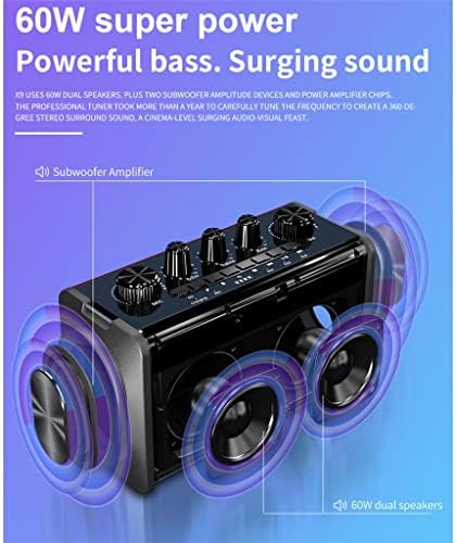 VASTAG Bluetooth Hangszóró 60W High Power Sound Oszlop Szabadtéri Mélynyomó 3D Sztereó Surround Sound System (Szín : Egy, Méret