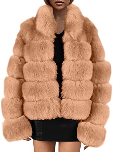 Női Téli Kabát Kabát Kabát, Hosszú Ujjú Alkalmi, Rövid Meleg Ál-Plüss Kabát Creek Kabát