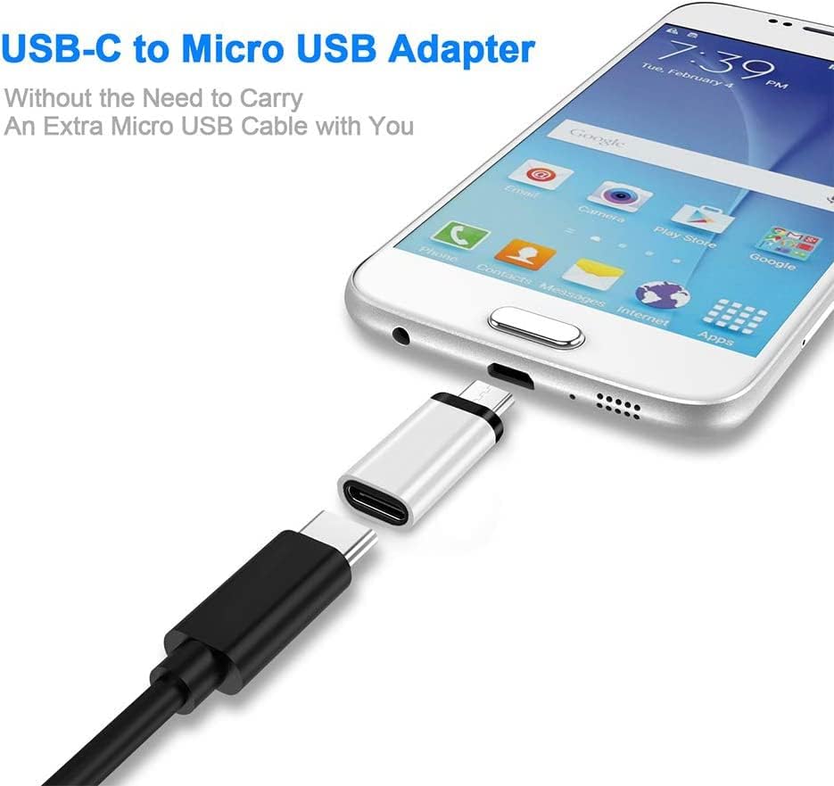 USB-C-Micro USB Adapter, (4-Pack) C Típusú Női Micro USB Férfi Átalakítani Csatlakozó Támogatás Felelős Adatok Sync Kompatibilis