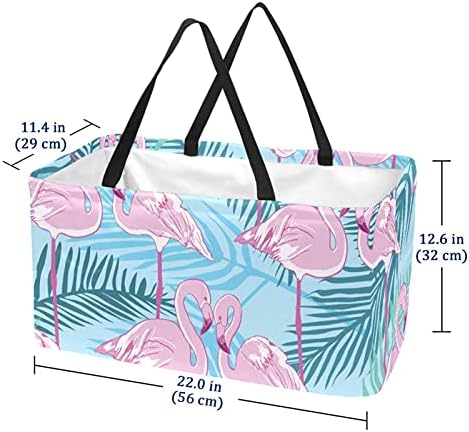 Újrafelhasználható Bevásárló Kosár Flamingo Minta Hordozható Összecsukható Piknik Táskák Szennyes Kosár Bevásárló Táska