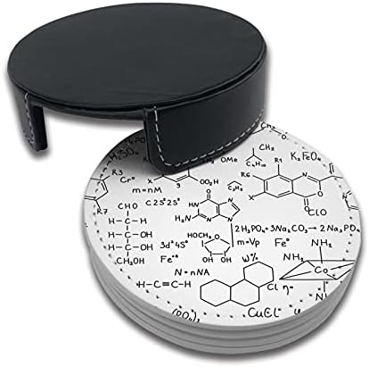 FATTTYCY Kémiai Képletek Tudomány Hullámvasút, a Fából készült Asztal Alátétek Italok Nedvszívó holderrel Bőr Alátét Készlet 6