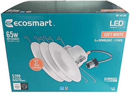 EcoSmart 4. Fehér Integrált LED Süllyesztett Trim Puha, Fehér 4-Pack