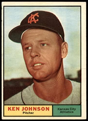 1961 Topps 24 Ken Johnson Kansas City Atlétika (Baseball Kártya) EX Atlétika