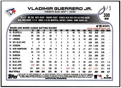VLAGYIMIR GUERRERO JR. 2022 Topps Mini /5 Piros 300 NM+-MT+ MLB Baseball Blue Jays