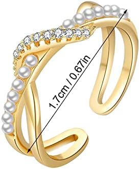 Yistu Rozsdamentes Acél Gyűrűk Nők Állítható Gyűrű Gyémánt Női Divat Ékszerek Legnépszerűbb Tartozékok (Arany, Egy Méret)