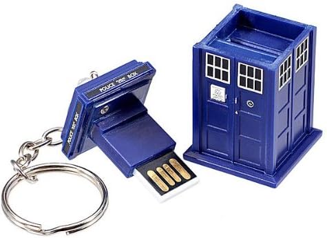 Orvos, Aki Memory Stick - TARDIS 8GB USB kulcstartó, Villogó Kék LED