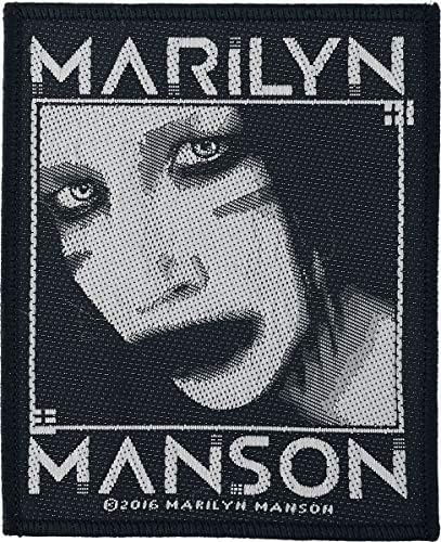 Marilyn Manson Gazember Javítás Portré Alternatív Zene Szőtt Varrni Applied