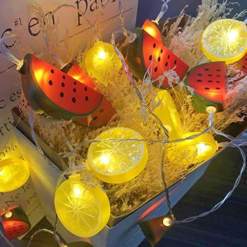 Dinnye, Citrom String Világítás 20 LED Mesterséges Gyümölcs Téma Dekoratív Tündér Lógó Lámpa Esküvői Haza Szülinapi Beltéri