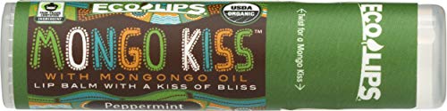 Eco Ajkak Szerves Mongo Csók Borsmenta ajakbalzsam, USDA Bio, 0.25 Uncia (Csomag 15)