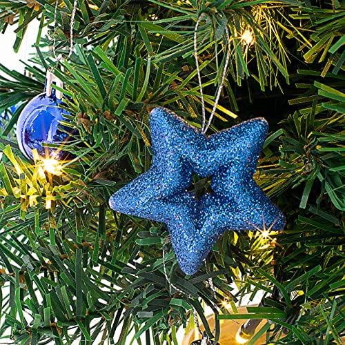 24 DIY Asztali Mini karácsonyfa LED String Fény, Mesterséges Mini karácsonyfa Csillag fa tetején, majd Lógó Díszek DIY Karácsonyi Beltéri