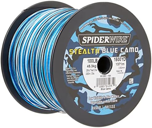 Spiderwire Lopakodó Kék Camo BraidTM, 30lb | 13.6 kg, 125yd | 114m Superline - 30lb | 13.6 kg - 125yd | 114m