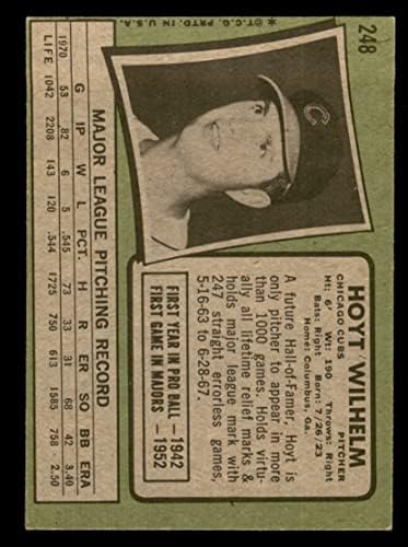 1971 Topps Baseball 248 Hoyt Wilhelm Chicago Cubs Kiváló