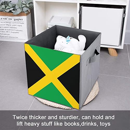 Zászló, Jamaica, Tárolók Kockák Összecsukható Szövet Szervezők fogantyúval Ruhát, Táskát, Könyvet Box Játékok Kosárba Polc Szekrény 10.6