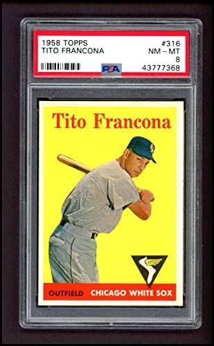 1958 Topps 316 Tito Francona Chicago White Sox (Baseball Kártya) PSA a PSA 8.00 White Sox