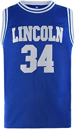 COMTOP Férfi Lincoln 34 Jézus Shuttlesworth gimis Film Kosárlabda Mez Felnőtt Fehér/Kék