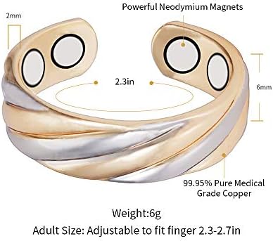 Egészséges Mágneses Réz Gyűrű Arthritis Női Ékszerek Tri Hang Állítható Méret