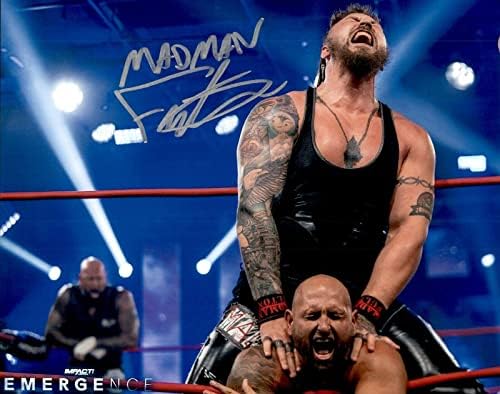 Őrült Fulton Aláírt Hatása Gyűrű 8x10 Kép 1 WWE NXT Sawyer - Dedikált Futball Fotók
