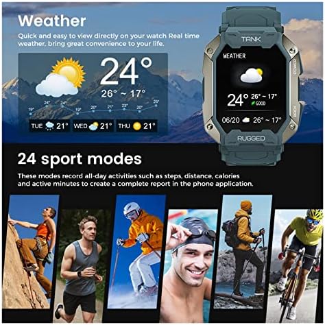 KIFAS Smart Sport Karóra Férfi Fitness Nyomkövető Nézni Hívást Bluetooth-5.0 5ATM Smartwatches. ( Szín : Kék n Fekete Szíj , Méret