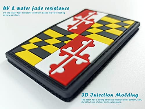 JBCD Maryland Zászló Javítás Taktikai PVC Gumi Hook & Hurok Rögzítő Tapasz (2 Csomag)