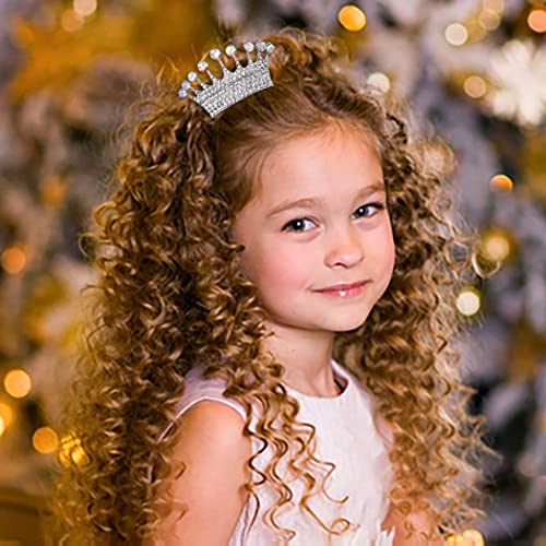 Campsis Princess Tiara Comb Kristály Esküvői Haj Fésű Virág Lány Mini Korona Lányok Strasszos Fejdísz Ajándék Haj Tartozékok(Ezüst)