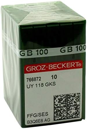 100 Groz-Beckert UY118GKS FFG Pont Varrógép Tű-Méret 80/12