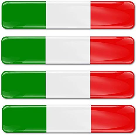 4 x 3D Kupolás Szilikon Matrica, Matricák Olaszország Nemzeti olasz Zászló, Autó, Motorkerékpár Bukósisak F 13