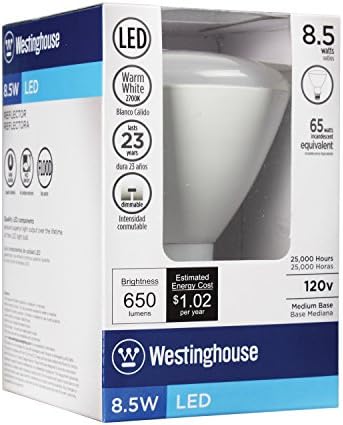 A Westinghouse Világítás 4300000 8.5 W Reflektor Szabályozható LED Izzó Közepes Bázis, Meleg Fehér