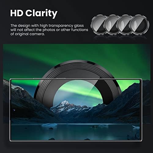 Tensea [3+1DB] a Samsung Galaxy Z Fold 4 Kamera Lencséjét Védő, 9H Edzett Üveg Kamera Fedél Képernyő Védő Fém Egyedi Gyűrű 【Esetben,