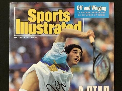 Pete Sampras Aláírt Sports Illustrated 9/17/90 Nincs Címke Tenisz US Open Auto SZÖVETSÉG - Dedikált Tenisz Magazin