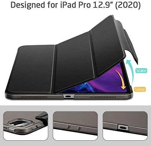 ESR Hurrá Trifold Smart tok iPad Pro 12.9 2020-ig képernyővédő fólia, az [Auto Sleep/Wake] [Támogatja a Ceruza Vezeték nélküli Töltés],