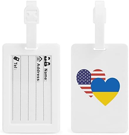 Ukrán Amerikai Szív Zászló Vicces Poggyász Kategória Úti Poggyász Táska Bőrönd Azonosítani Címkéket Adatvédelmi Borító
