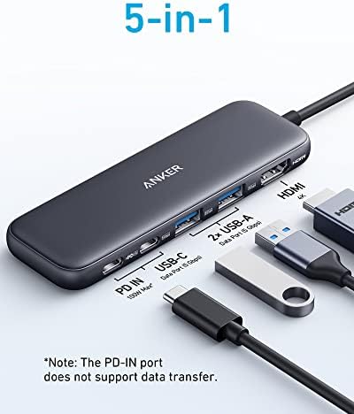 Anker 332 USB-C Hub (5-in-1) a 4K HDMI-képernyőhöz, 5Gbps USB-C-Adat Port, 2 5Gbps USB-Adatok Portok, MacBook Pro, MacBook Air, a Dell XPS,