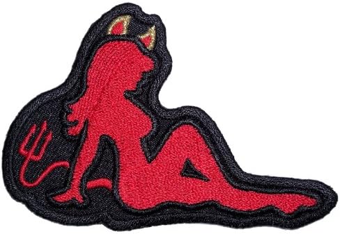 Bőr Legfelsőbb Szexi Vörös Ördög Lány, Hölgy Lovas Hímzett Motoros Javítás-Piros-Kis