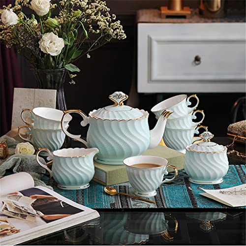 CUJUX Kék elegáns Északi porcelán kávés csészét angol délutáni tea set ( Szín : Egy , Méret : Mint a képen )