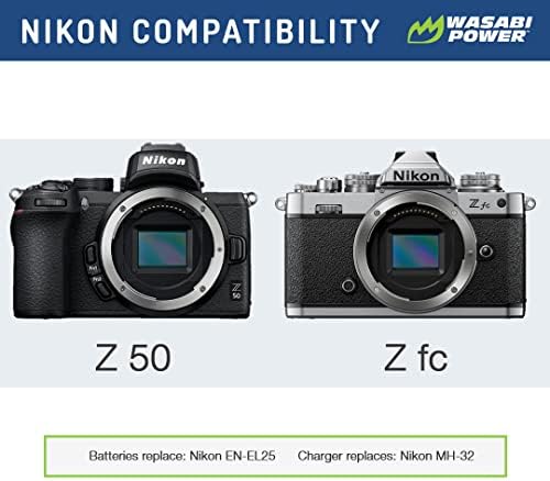 Wasabi Power Akkumulátor Töltő Nikon EN-EL25, Nikon MH-32, illetve a Nikon Z50, Z-50, Z fc