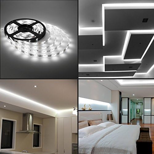 Foxdam Flexibilis LED Szalag Világítás,300 Egység SMD 5050 Led-ek,LED Csíkok,Vízálló,12 Voltos LED Szalag, Csomag 16.4 ft/5m,az Ünnep/Home/Fél/Beltéri/Kültéri